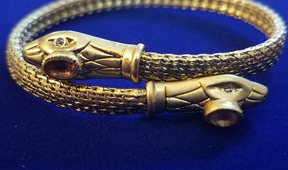 Retired Stella & Dot Double Head Snake Bracelet. - Picture 1 of 4